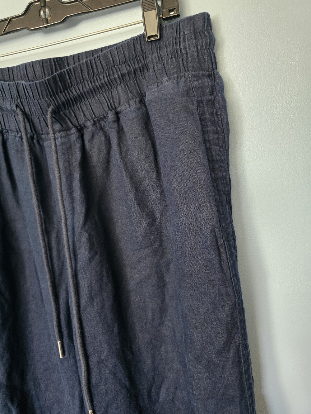 Quince European Linen Wide-Leg Pants Deep Navy XL - Picture 3 of 8